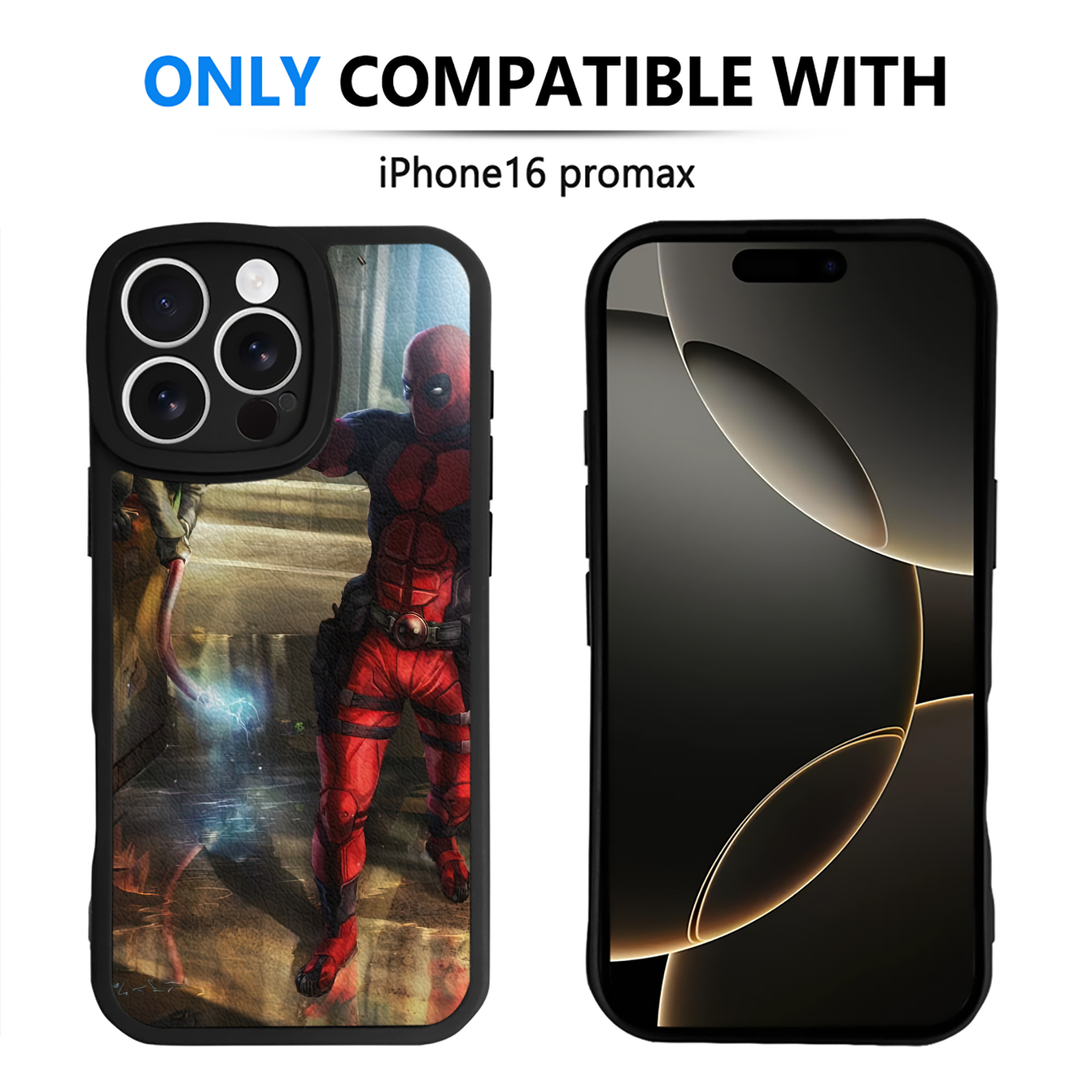 （画像用） Deadpool デッドプール 【iPhone 16シリーズ対応】シリコンスマホケース（レザー調） 材質：シリコン